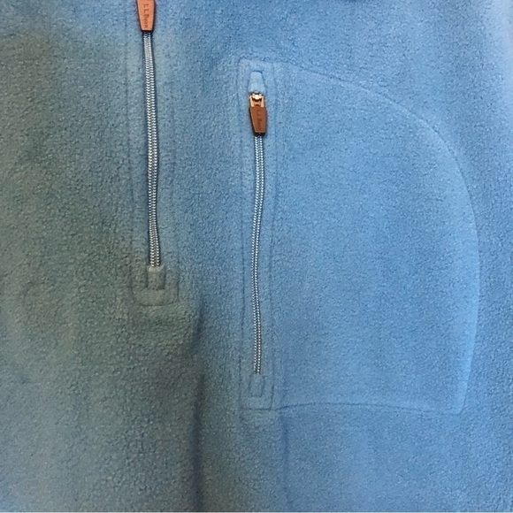 LLBEAN Mens Black and Blue 1/4 Zip Fleece Pullover Size Large - Picture 8 of 9